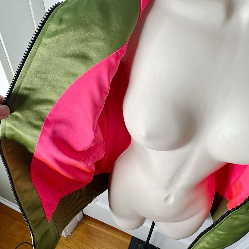 Flippers Roller Boogie Palace Satin Bomber Jacket Green Size Small - Picture 3 of 5
